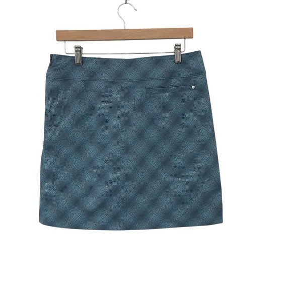 Annika Cutter & Buck Teal Patterned A-Line Golf Skirt Size 6 - Picture 2 of 4